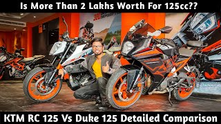 2024 KTM RC 125 Vs Duke 125  Which is Better  Detailed Comparison [upl. by Rento]