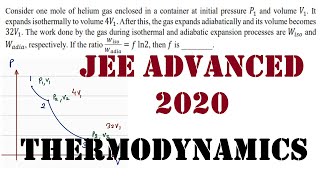 jee advanced 2020 paper 1 Q 16 Consider one mole of helium gas enclosed in a container at initial [upl. by Enilrac825]