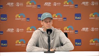 Jannik Sinner Miami Open press conference Alcaraz amp I love our rivalry but we dont talk off court [upl. by Teufert879]