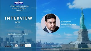 2023 25th Annual Capital Link Invest In Greece Forum  Interview with Mr Omiros Sarikas [upl. by Pass]