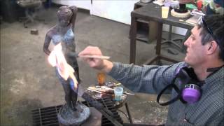 How to Patina a Bronze Sculpture 107 [upl. by Anivlem]