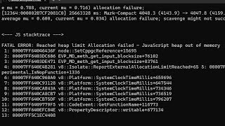 FATAL ERROR Ineffective markcompacts near heap limit Allocation failed JavaScript heap out of memo [upl. by Leblanc]