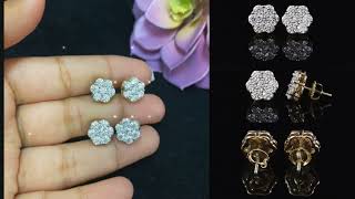 Diamond Celebrity’s Womens 925 Silver Yellow 225ct VVS ‘D’ Moissanite flower Stud Earrings [upl. by Ahsinel224]