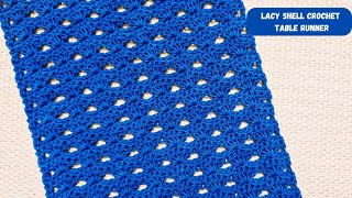 Simple and Easy Lacy Shell Crochet Table runner [upl. by Pacificas730]