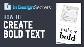 InDesign HowTo Make Bold Text Video Tutorial [upl. by Noxaj]