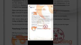 Nanchang University Pre Admission Letter [upl. by Anaid742]