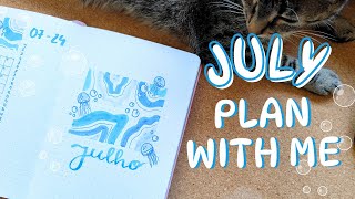 July Plan With Me  2024 Bullet Journal Spreads [upl. by Maurili]