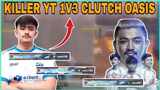 DRS Killer YT 1v3 Clutch Against OASIS  DRS vs OASIS 4v4 Early Drop Clash  Clash with kvn [upl. by Adnotal308]