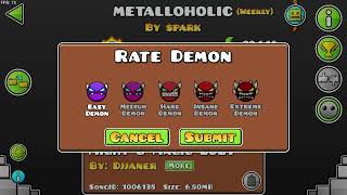 metalloholic by spark 100  geometry dash 22 weekly demon [upl. by Razid]