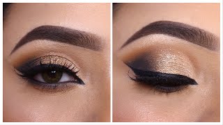 Smokey glitter eye makeup Tutorial  Step by step easy party Festival eye makeup  Shilpa [upl. by Abey]