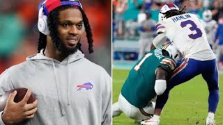 Damar Hamlin sends Tua Tagovailoa emotional message after Dolphins star suffers ‘scary’ concussion [upl. by Attenehs381]