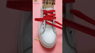 Tie shoelaces crisscross girls fashion design Sneaker lacing tips shorts shoeslacestyles tie [upl. by Ahtis]