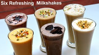 ६ तरीके के मिल्कशेक गर्मियों के लिए  6 Refreshing Milkshakes  Summer Drinks  KabitasKitchen [upl. by Anstice]