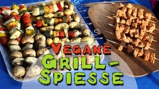 REZEPT Vegane GrillSpieße  Perfekt zum Grillen [upl. by Ranchod]