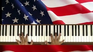 Star Spangled Banner Piano Tutorial v2 SLOW [upl. by Hamitaf]