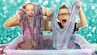 100 Layers of Glitter in Giant Clear Slime [upl. by Russ256]