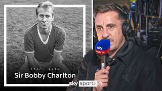 The incredible career of Sir Bobby Charlton told by Gary Neville 🎞️ [upl. by Hgielsa84]