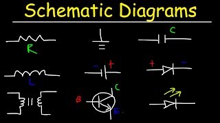 Schematic Diagrams amp Symbols Electrical Circuits  Resistors Capacitors Inductors Diodes amp LEDs [upl. by Sesiom]