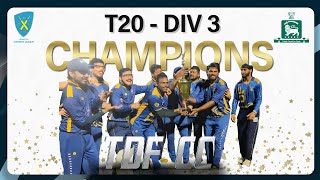 20 Over  Div 3 Champions  2024 Season Brampton Cricket League [upl. by Akialam]