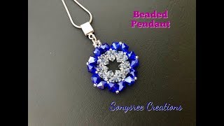 Bicone Beaded Pendant Quick and Easy Project 💞 [upl. by Donnamarie306]