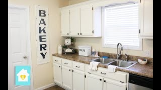 HOW TO PAINT KITCHEN CABINETS  KITCHEN MAKEOVER PART 2 [upl. by Stretch388]