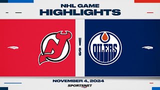 NHL Highlights  Devils vs Oilers  November 4 2024 [upl. by Smeaj]