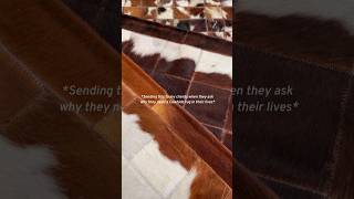 Patchwork Cowhide rugs 100 authentic Cowhides western westernstyle homedecor homestyle [upl. by Linnell]