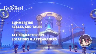 48 Summertide Scales and Tales Event  NPC locations JP AudioEN Sub  Genshin Impact [upl. by Humfried]