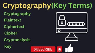 crptographykey terms  plaintextciphertext crptanalysis secret key [upl. by Afas]