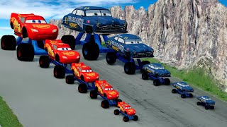 TRANSPORTING PIXAR CARS amp FRUITS WITH COLORED amp JOHN DEERE VS CLAAS VS TRACTORS  BeamNGdrive 983 [upl. by Orfield227]