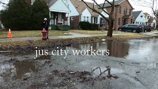 Detroit City Workers Pour Cement in DRAIN [upl. by Yrot]