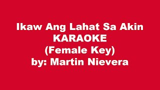 Martin Nievera Ikaw Ang Lahat Sa Akin Karaoke Female Key [upl. by Romelle]