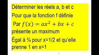 Extrémum dune fonction maximum Première S [upl. by Yelyr919]