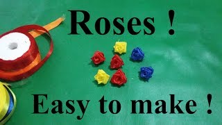 How to Make a smalltiny Rose flower from satin Ribbon Easily at Home  DIY Handmade [upl. by Mccarthy69]