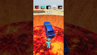 NOOB vs PRO vs HACKER vs HEROBRINE Car Lava Jump Challenge 25 🔥 🚗 shorts beamngdrive [upl. by Baoj]