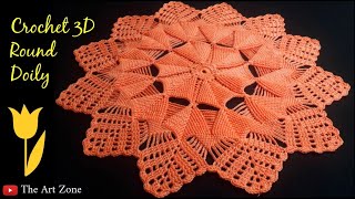 Crochet 3D DoilyTable Runner3D Rug [upl. by Leile]