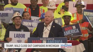 Trump Walz wrap up campaigns in Michigan [upl. by Alihs]