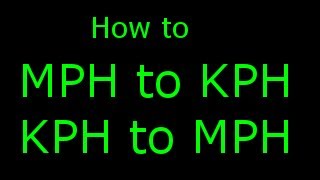 How To Calculate MPH TO KMH And KMH To MPH [upl. by Annayad940]