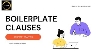 Contract Drafting Boilerplate Clauses Meaning amp Types [upl. by Beilul]