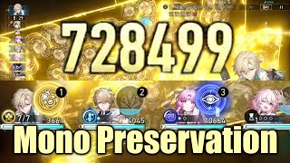 Aventurine Mono Preservation Vs MOC 12 All Bosses  Honkai Star Rail [upl. by Nylednarb498]