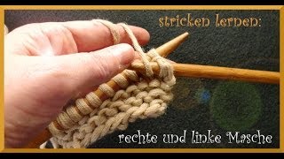 stricken lernen 2 rechte und linke Masche stricken [upl. by Atekihs]