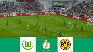 Wolfsburg vs Dortmund 10  DFB Pokal 2024  Match Highlights  Video Game Simulation [upl. by Corry]