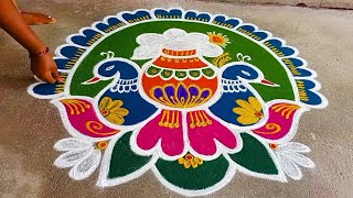 5×3 beautiful rangoli simple design 🙏🙏❤️😊😊 [upl. by Ehcar737]