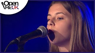 SOMEWHERE ONLY WE KNOW – LILY ALLEN performed by OLIVIA CORTH at the Reading Final of Open Mic UK [upl. by Eiro]