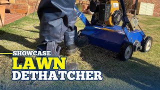 Lawn Scarifier  Dethatching Demonstration  Master Hire [upl. by Lalitta]