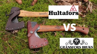 Gränsfors Bruks Wildmarksbeil vs Hultafors Hultan  Bushcraft Hatchets in a Test [upl. by Dunston]