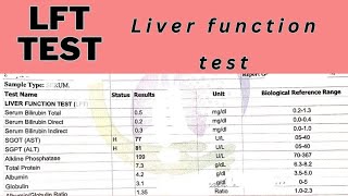 Lft report kaise samjhe  LFT test  liver function test  SGOT amp SGPT test normal range [upl. by Aicatsan]