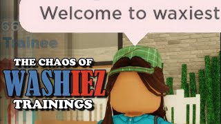 THE CHAOS OF WASHIEZ TRAININGS  Trying to Get a JOB at Washiez Car Wash  ROBLOX [upl. by Elimac]