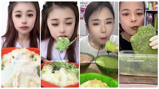 Chilling Matcha Powdered Ice Mukbang – Satisfying Crunch [upl. by Atnes]