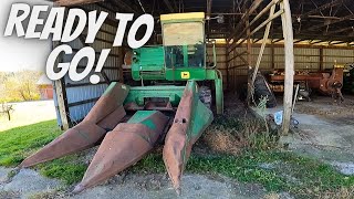 John Deere 3300 Combine Ready for Corn [upl. by Oflunra994]